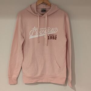 Unbranded Men's Pink Pullover Hoodie with Detroit 1992 Graphic